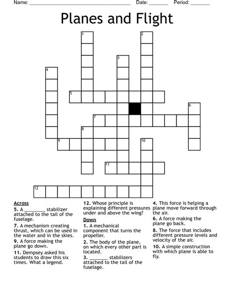 aircraft crossword.